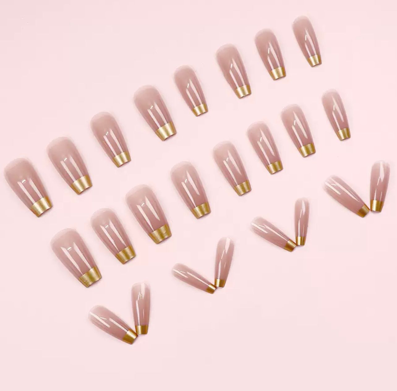 Soft Brown 24Pcs Nails Set