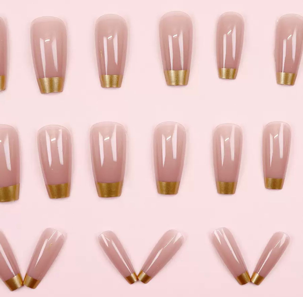 Soft Brown 24Pcs Nails Set