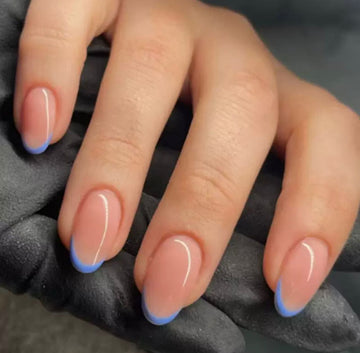 Classic Blue French 24Pcs Nails Set