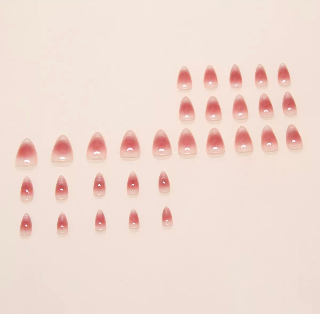 Rose Pink Cat Eye 24Pcs Nails Set