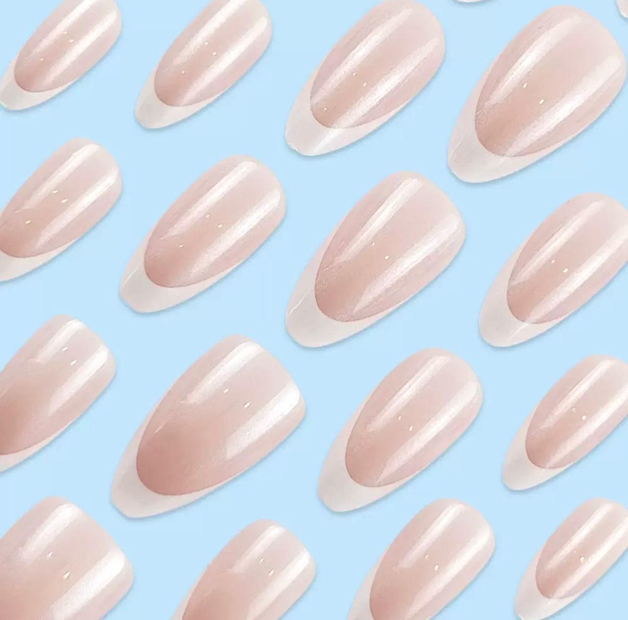 Glossy French 24Pcs Nails Set