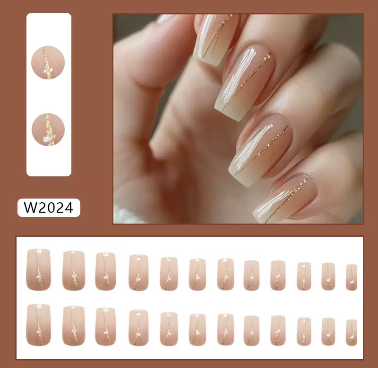 Luxe Shine 24Pcs Nails Set
