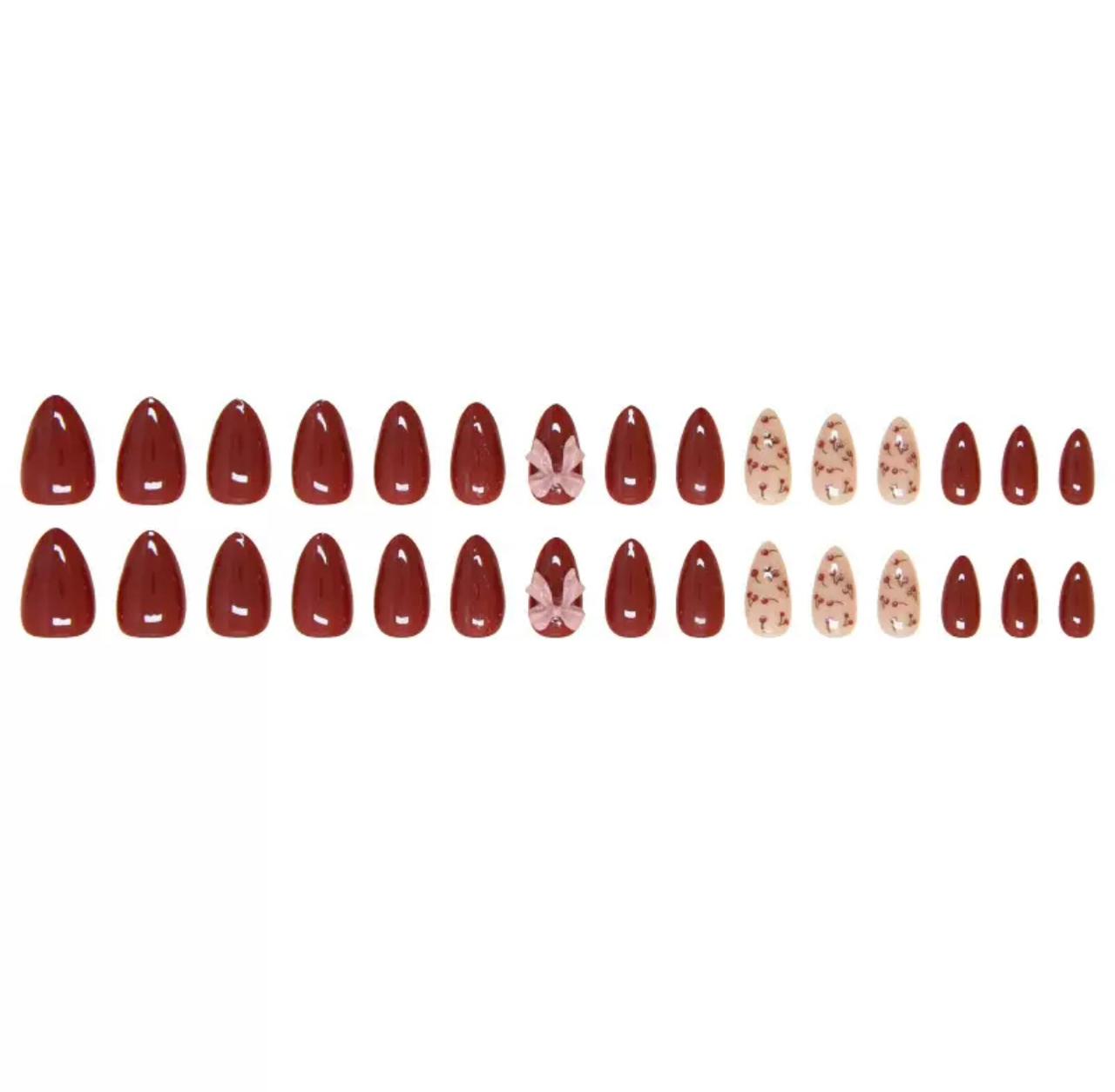 Red Royal 24Pcs Nails Set