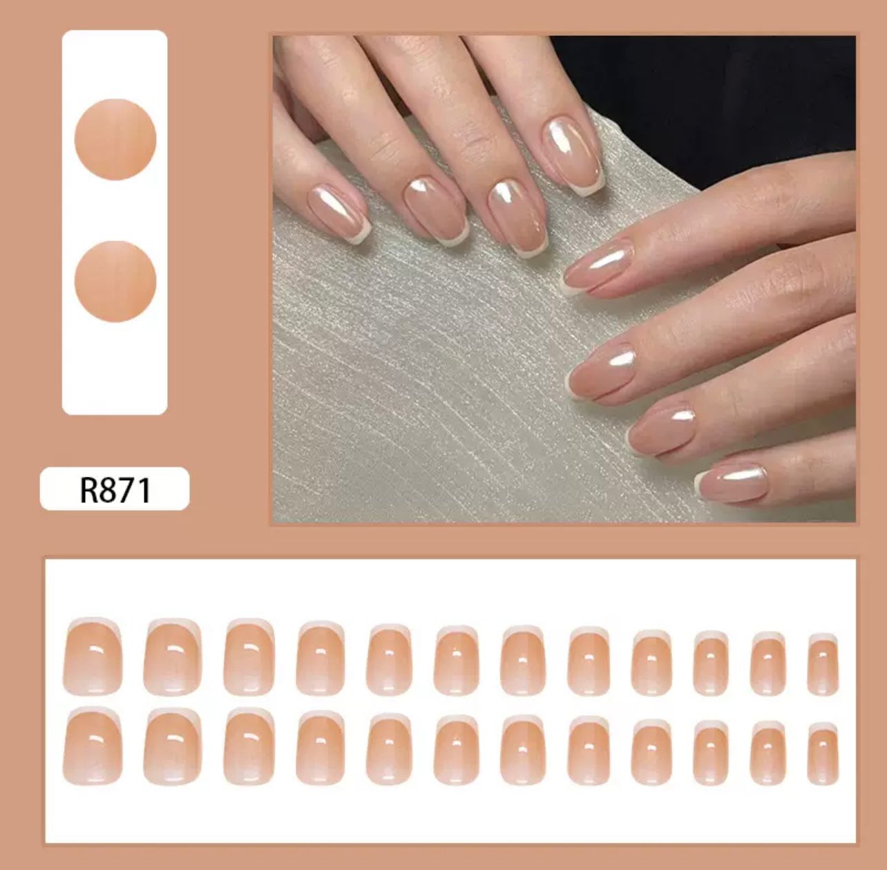 French Glow 24Pcs Nails Set