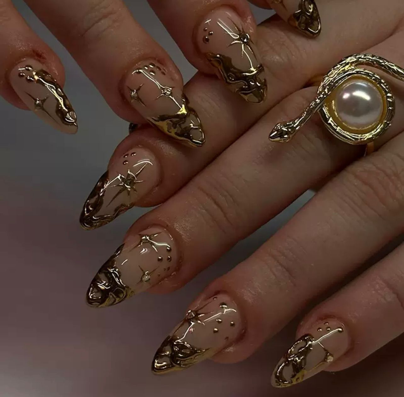 Moonlight glow 24pcs nails Set