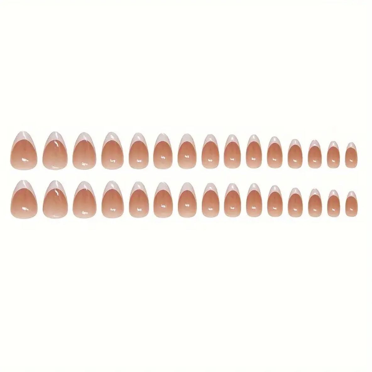 French Almond Press On Nails Set 24 Pcs