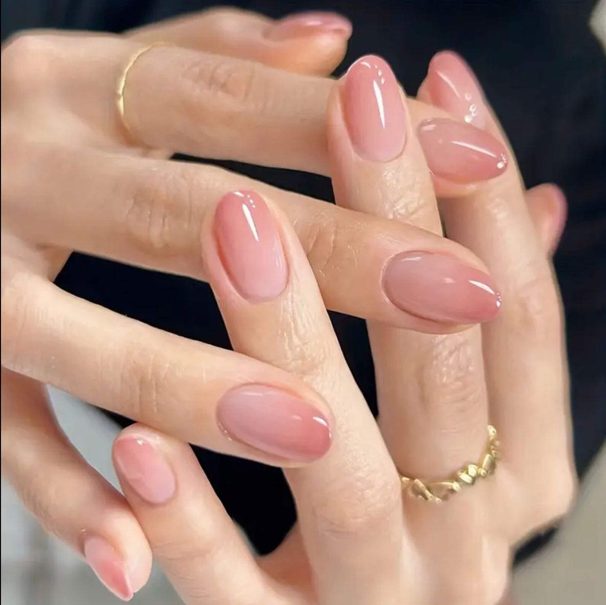 Pink Ombre Oval Nail set 24 Pcs