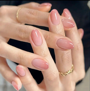 Pink Ombre Oval Nail set 24 Pcs
