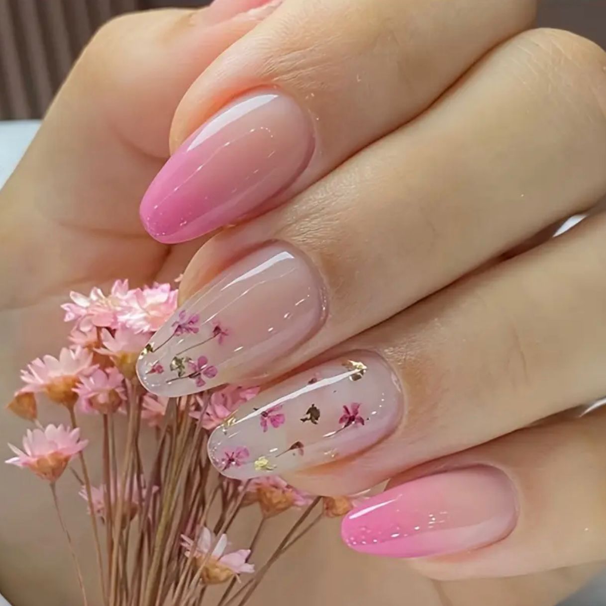 Dreamy Pastel Pink 24 Pcs nails Set