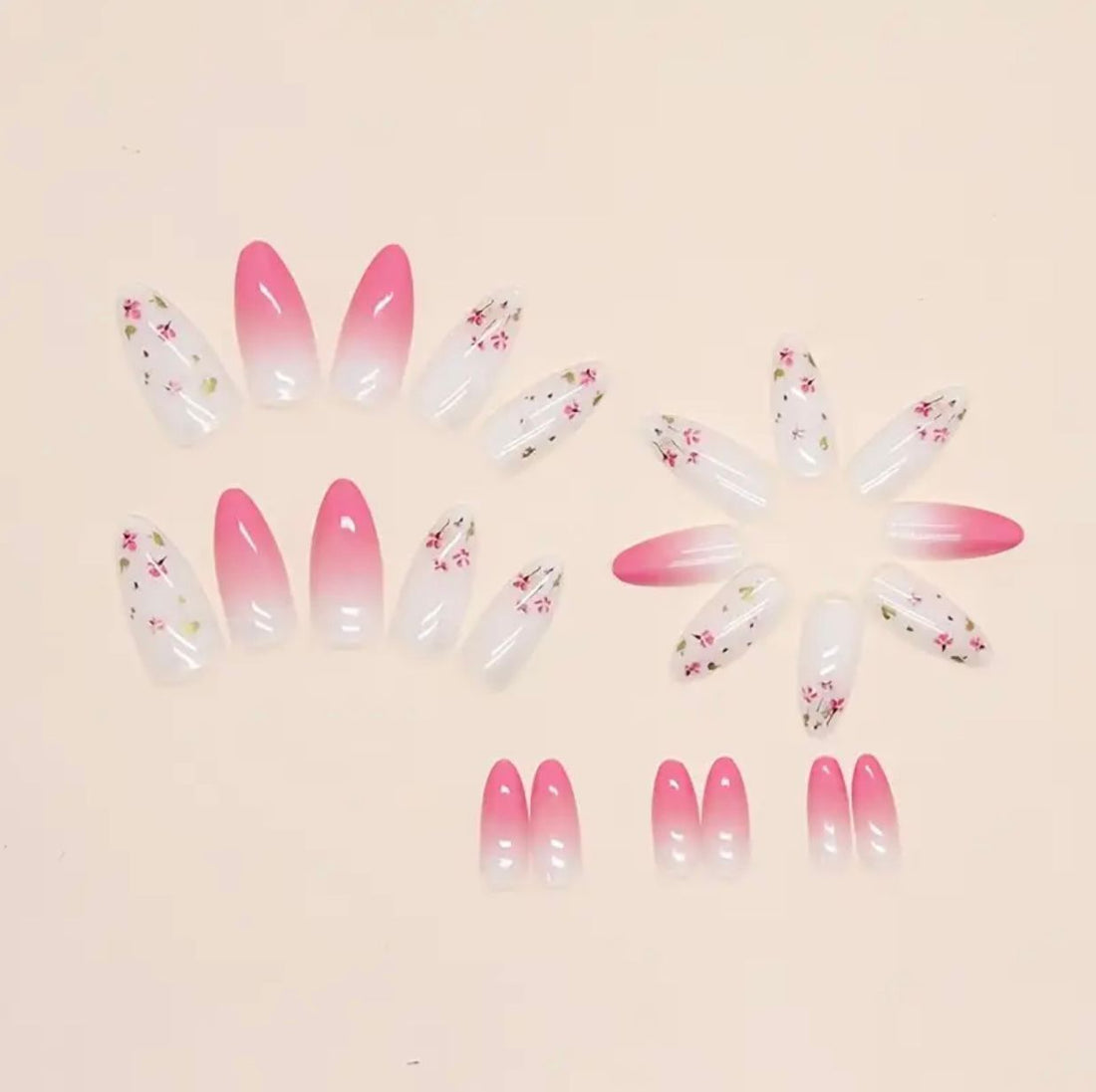 Dreamy Pastel Pink 24 Pcs nails Set