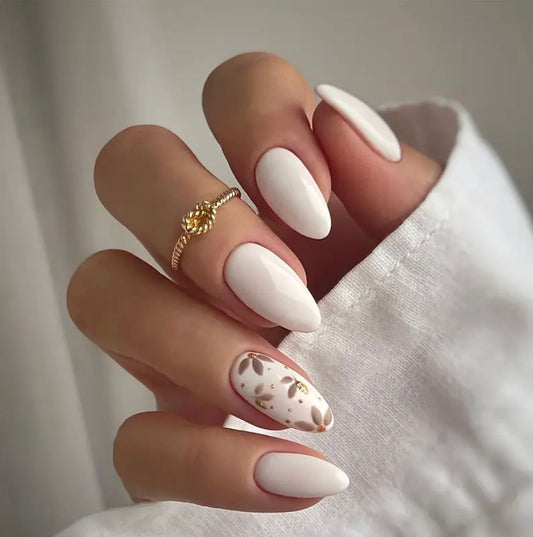 Vanilla Luxe Almond Shape 24 Pcs Nails